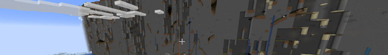 Screenshot of the Far Lands as they generate in Minecraft 1.18+.