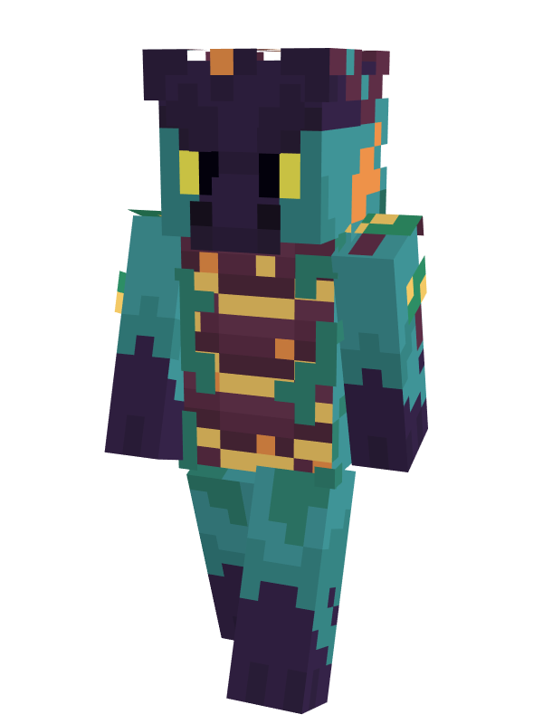 A Minecraft player skinned to look like an anthropomorphic Voxel.